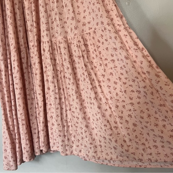 Altar’d State Floral Tiered Maxi Dress Halter Neck Pink Cottagecore Boho Western - Picture 4 of 14